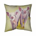 Fondo 26 x 26 in. Two Smiling Pigs-Double Sided Print Indoor Pillow FO2794653